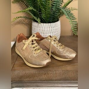 LUZ DA LUA ~ Brazilian Made Gold Women's Sneakers Size 6